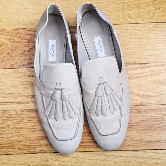 MaxMara Shoes - Max Mara Loafers Linen/Leather
